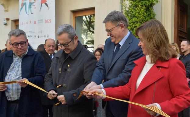 El presidente de la Generalitat, Ximo Puig; junto a la alcaldesa de Xixona, Isabel López, en el momento de la inauguración/Ayuntamiento de xixona