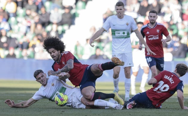 La reacción del Elche vuelve a quedarse corta ante Osasuna (1-1)
