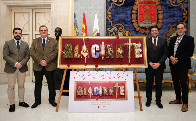 Las letras de la palabra Alicante dan forma cartel que anuncia la Semana Santa