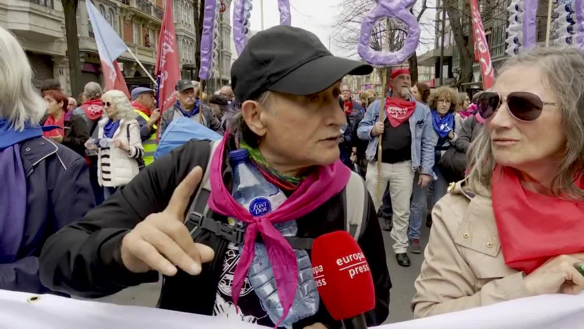 Miles de pensionistas vascos, en "lucha" hasta lograr pensiones mínimas "dignas" de 1.080 euros